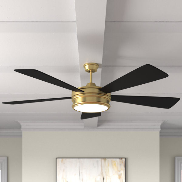 alistair 52 5 blade led standard ceiling fan with remote control and light kit included reviews joss main