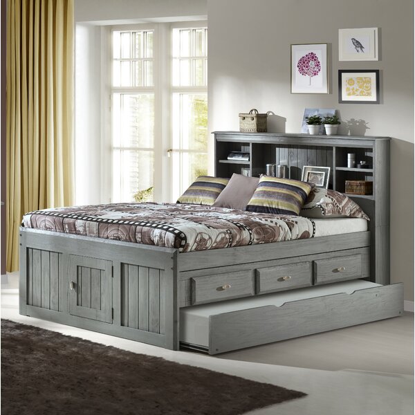 full size trundle bed with bookcase