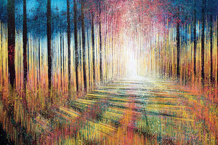 East Urban Home Morning Light Through Trees Graphic Art Print On