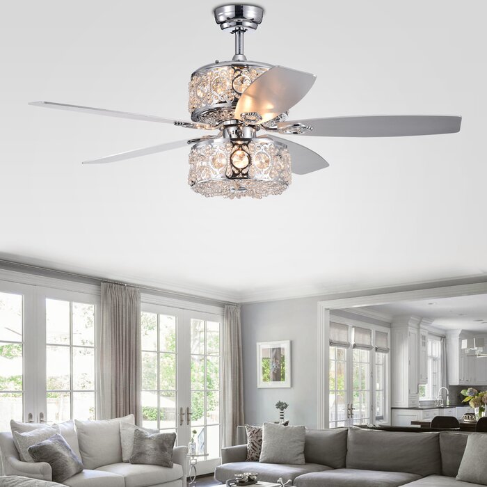 Rosdorf Park 52 Dillard Dual Lamp 5 Blade Ceiling Fan With Remote