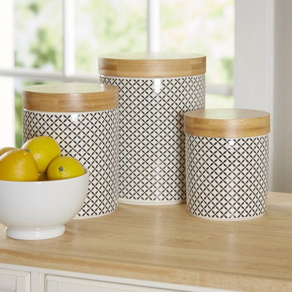 Laude Run Hannan 3 Piece Kitchen Canister Set Reviews Wayfair