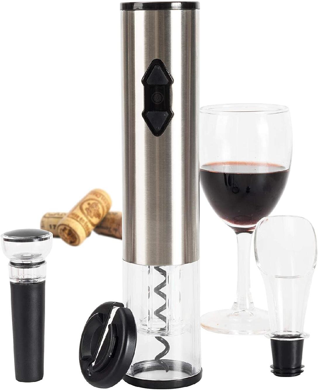 Stainless Steel Vacuum Sealed Red Wine Bottle Stopper Bottle Opener Corkscrews 