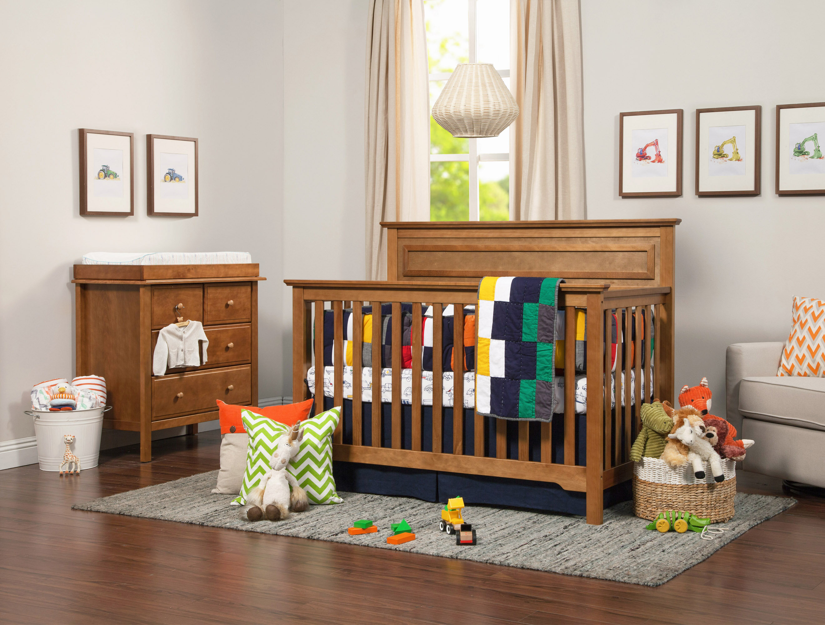 chestnut crib set