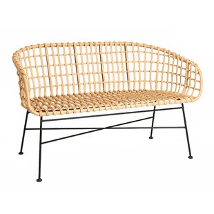 Thompson Rattan And Steel Bench By Bay Isle Home