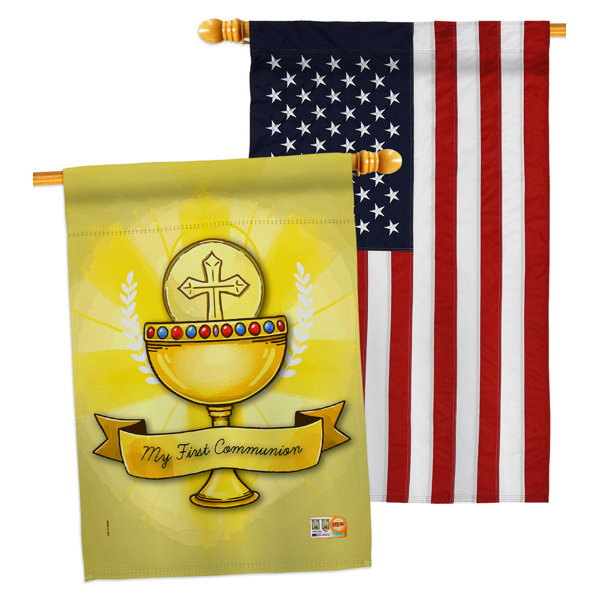 Breeze Decor My Holy Communion 2 Sided Polyester 40 X 28 In House Flag Wayfair