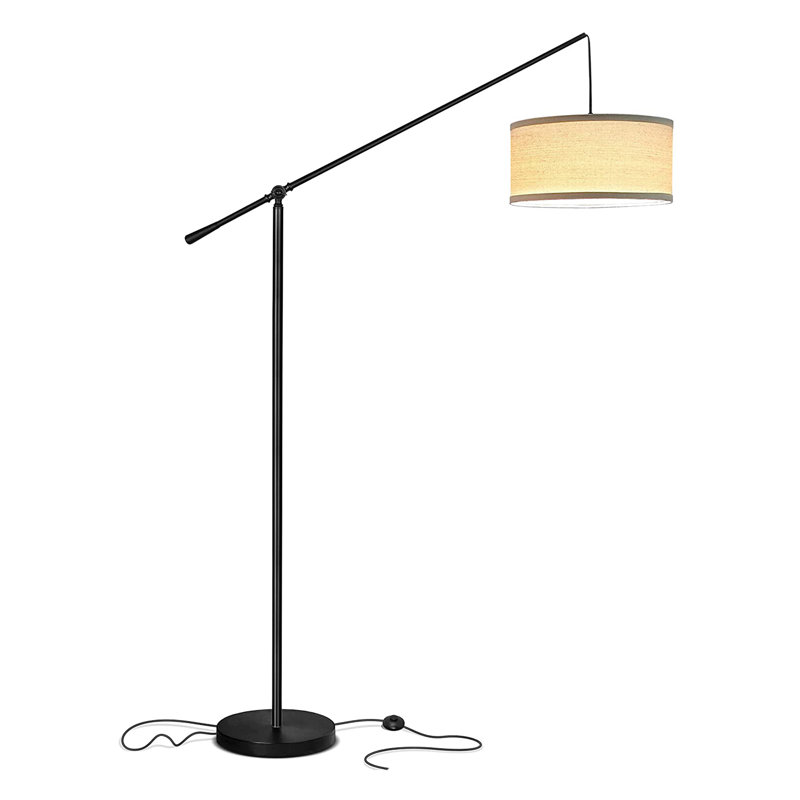 Brightech Hudson 2 Contemporary Hanging Arc Floor Lamp With Led Bulb Black Wayfair Artiva micah modern arched 88 in brushed steel 5 light floor lamp branches out. wayfair com