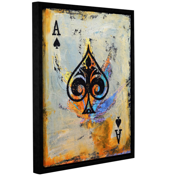 Ivy Bronx Ace Of Spades Floater Frame Print On Canvas Wayfair