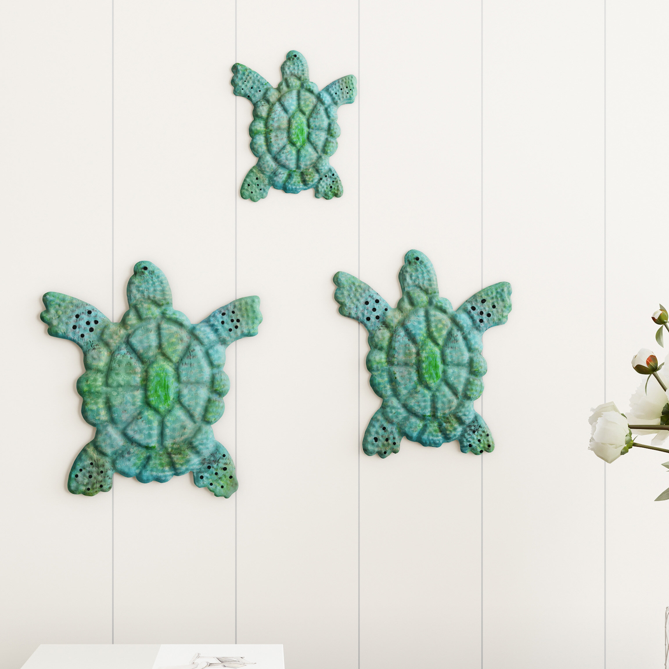 Bay Isle Home 3 Piece Sea Turtle Metal Wall Décor Set & Reviews | Wayfair