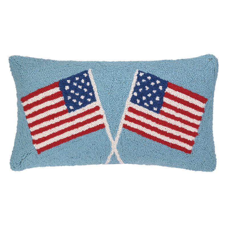 Peking Handicraft Usa Flag Hook Wool Lumbar Pillow Reviews Wayfair