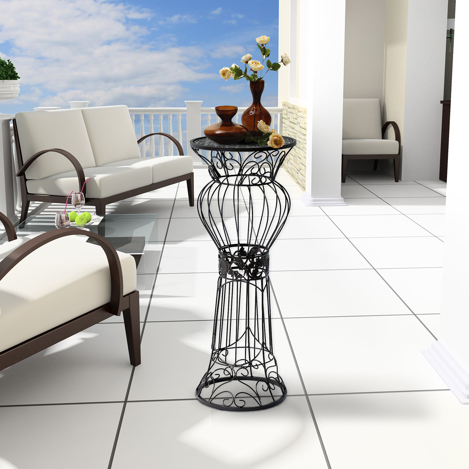 Fleur De Lis Living Arthur Outdoor Pedestal Plant Stand Wayfair