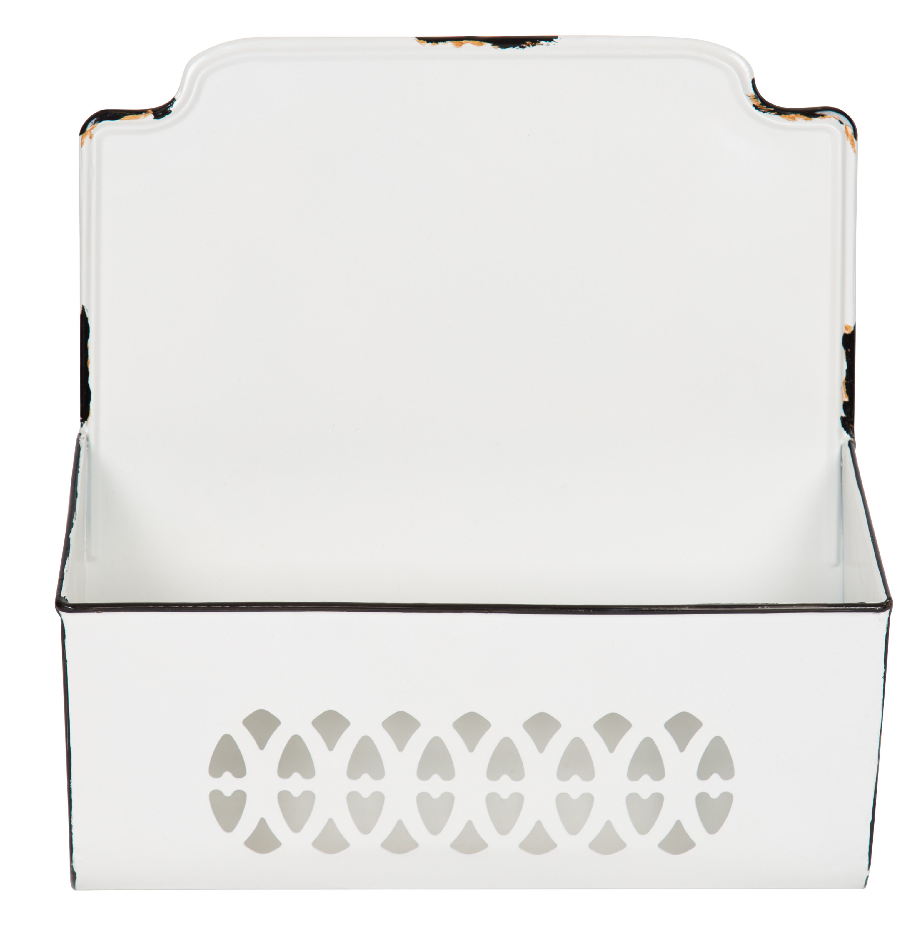 Gracie Oaks Ardrie Vintage Style Metal Wall Pocket Organizer Bins Gracie Oaks Ardrie Vintage Style Metal