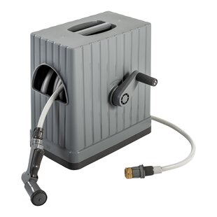 Plastic Retractable Hose Reel Box With Hose And Nozzle By IRIS