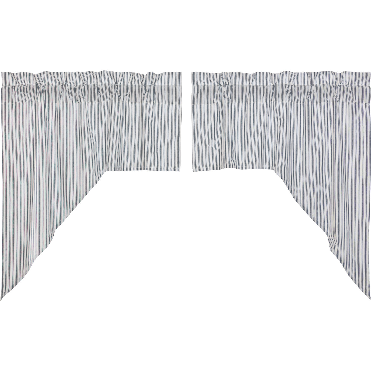 August Grove Surikova Ticking Stripe Swag Kitchen Curtain