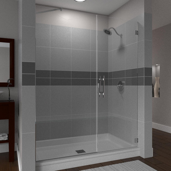 Scottsdale 43 X 72 Hinged Frameless Shower Door With Invisible Shield By Clean X