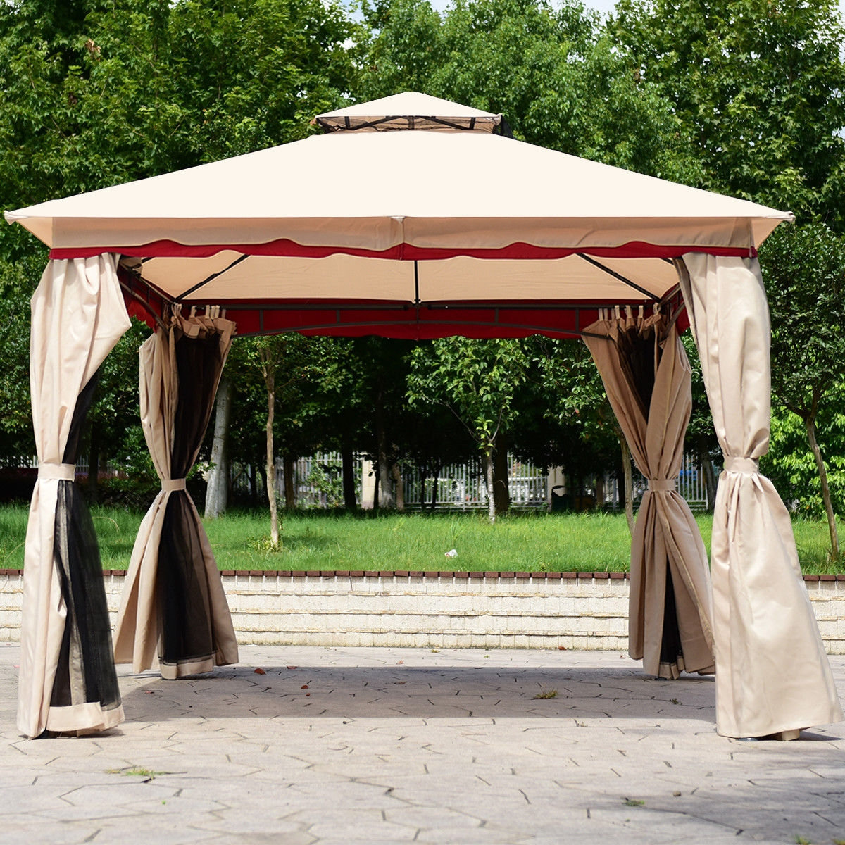 13 Ft. W x 10 Ft. D Steel Patio Gazebo 