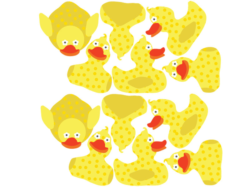 Pop & Lolli Dancing Rubber Duckies Wall Decal | Wayfair