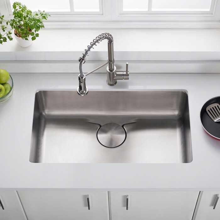 Dex Series Single Bowl 33 X 19 Undermount Kitchen Sink With Drain Assure Waterway