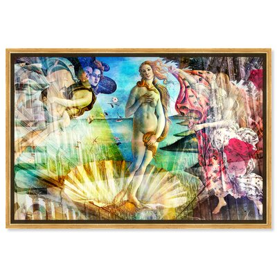 Birth of Venus Botticelli Zodiac - Print Oliver Gal Format: Gold Floater Framed, Size: 20