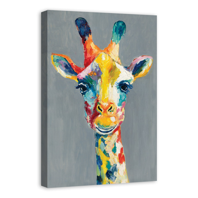 World Menagerie Colorful Giraffe Wrapped Canvas Print Reviews Wayfair