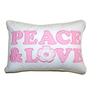 Buy Greta Pastel Peace & Love Decorative Cotton Lumbar Pillow!