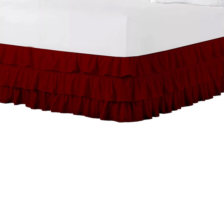 Solid Ivory 400 TC Cotton Wrap Around Ruffle Bed Skirt All Size Drop Length Sale 
