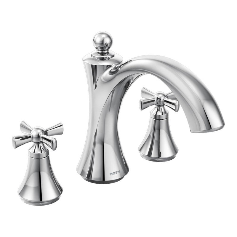 Moen Wynford Two Handle Deck Mount Non Diverter Roman Tub Faucet ... Moen Wynford Two Handle Deck Mount Non Diverter Roman Tub Faucet ...