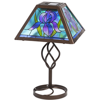 Plow Hearth Tiffany Style Flower Solar Outdoor 12 75 Table Lamp Tiffany Style Flower Solar Outdoor 12 75 Table Lamp