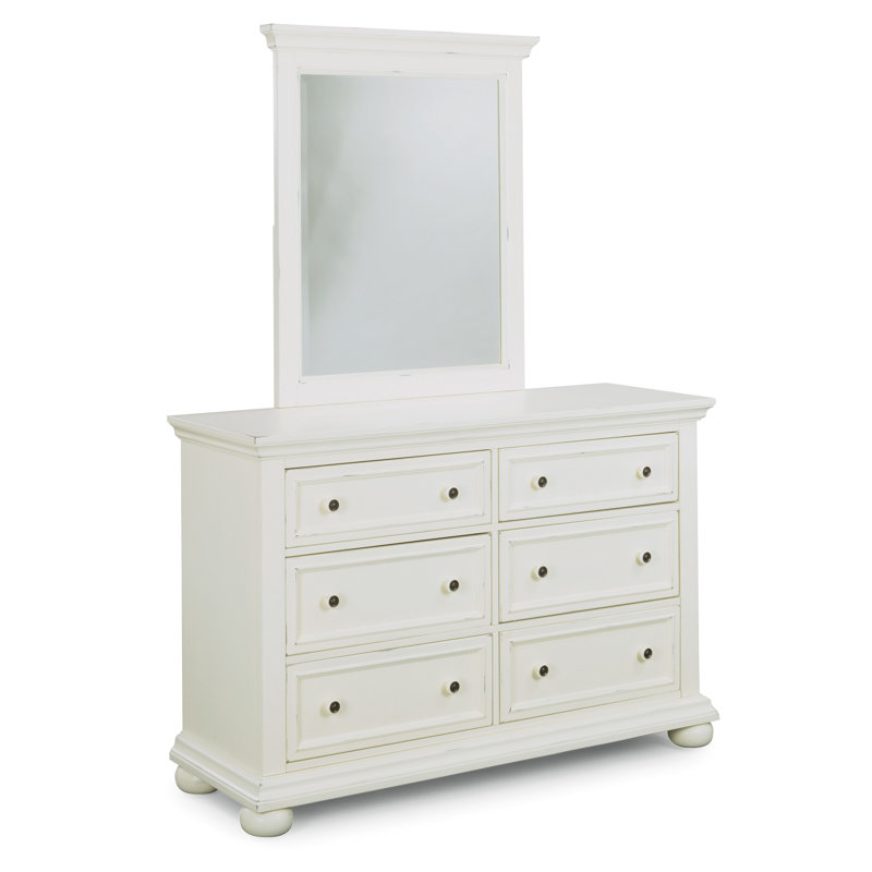 Three Posts Teen Rochford 6 Drawer Double Dresser With Mirror
