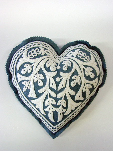 The Sandor Collection Bihar Heart Wool Felt Boudoir Breakfast