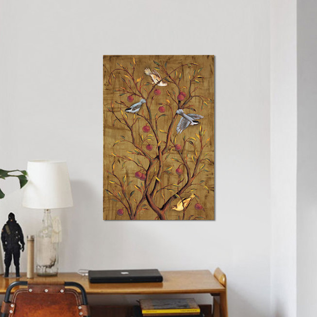 East Urban Home Plum Tree Panel Iii Painting Print On Canvas
