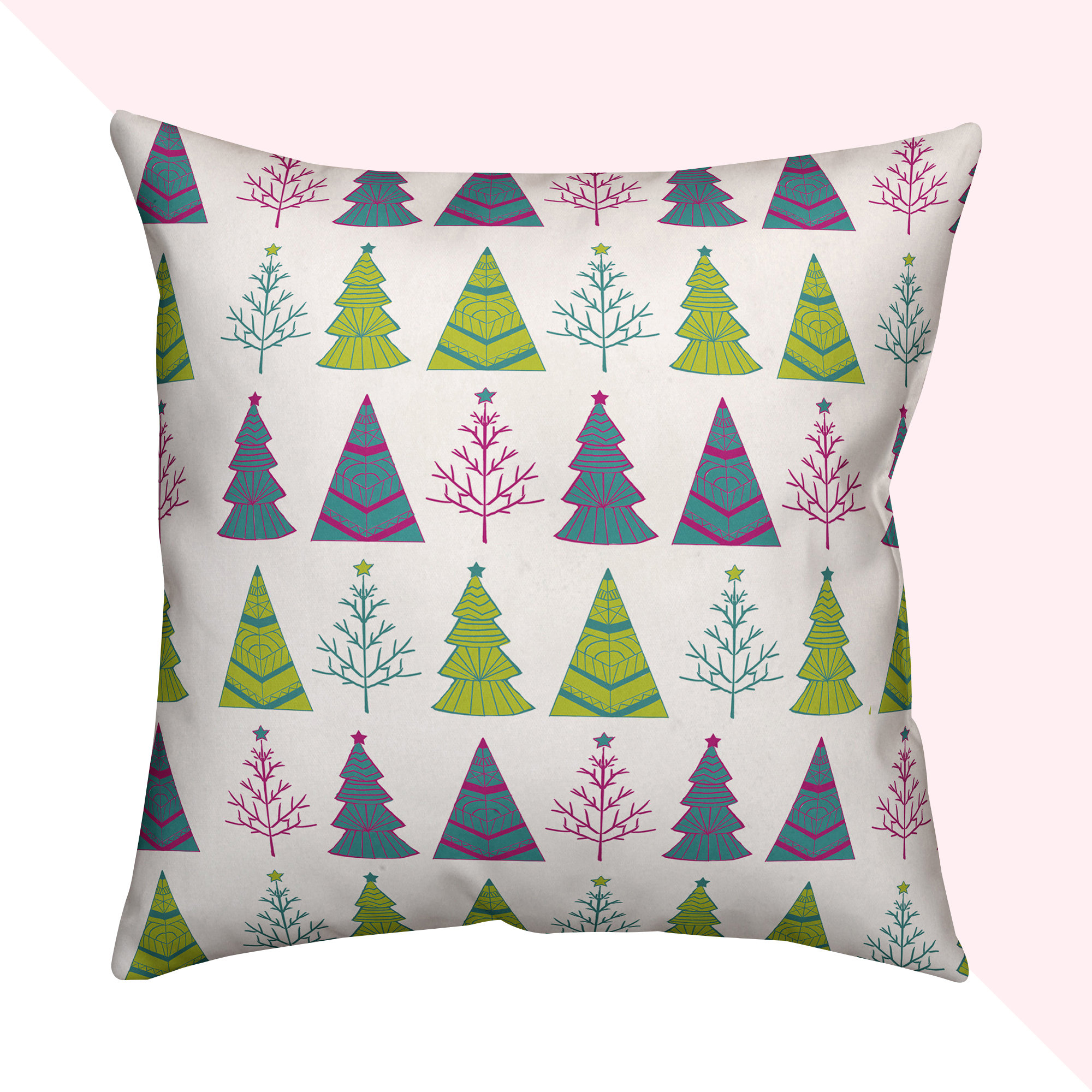 Hashtag Home Christmas Tree Pattern Throw Pillow Throw Pillow