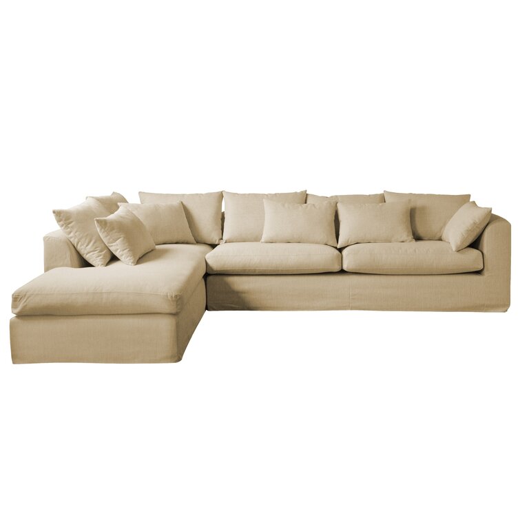 Ecksofa ELOISEE Blassgelb von MERCURY ROW