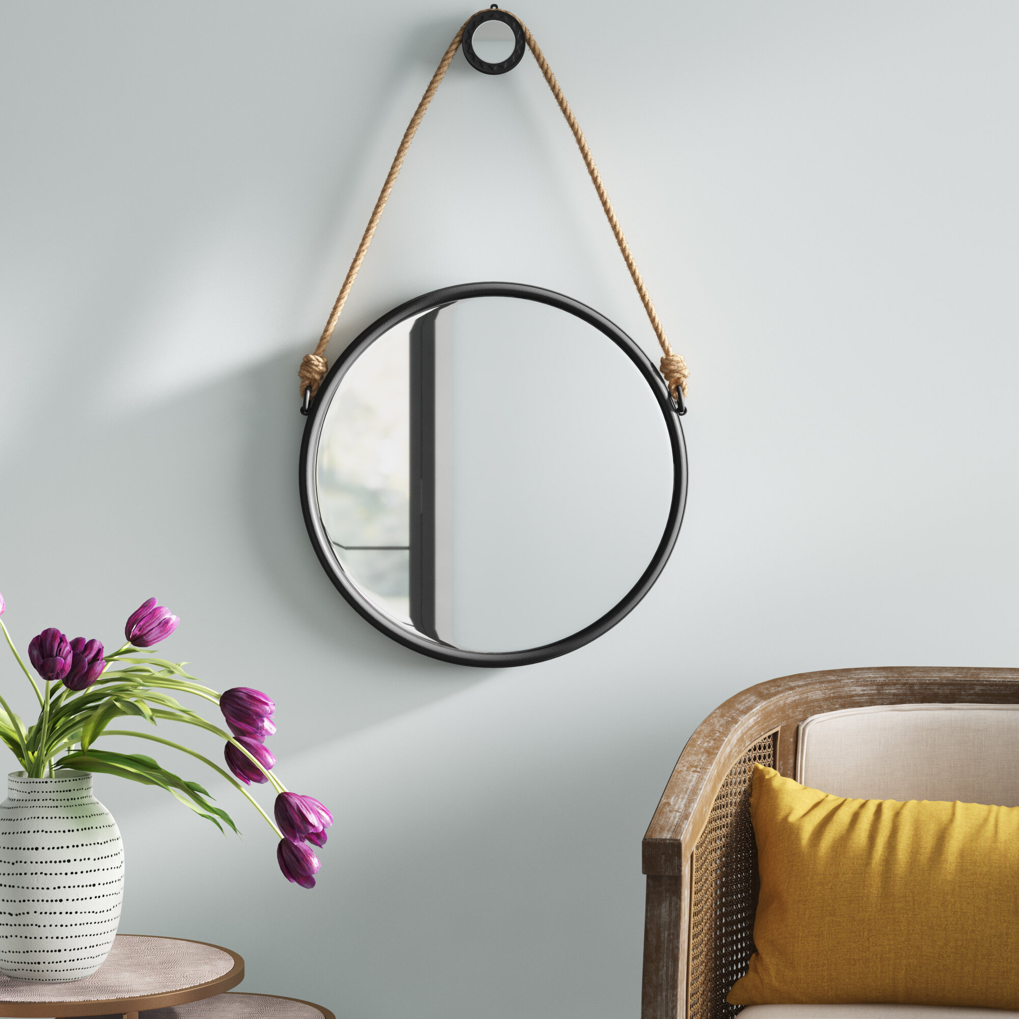 Breakwater Bay Ameline Round Metal Wall Mirror & Reviews | Wayfair