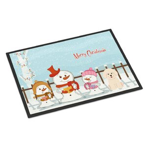 Merry Christmas Carolers Bichon Frise Doormat