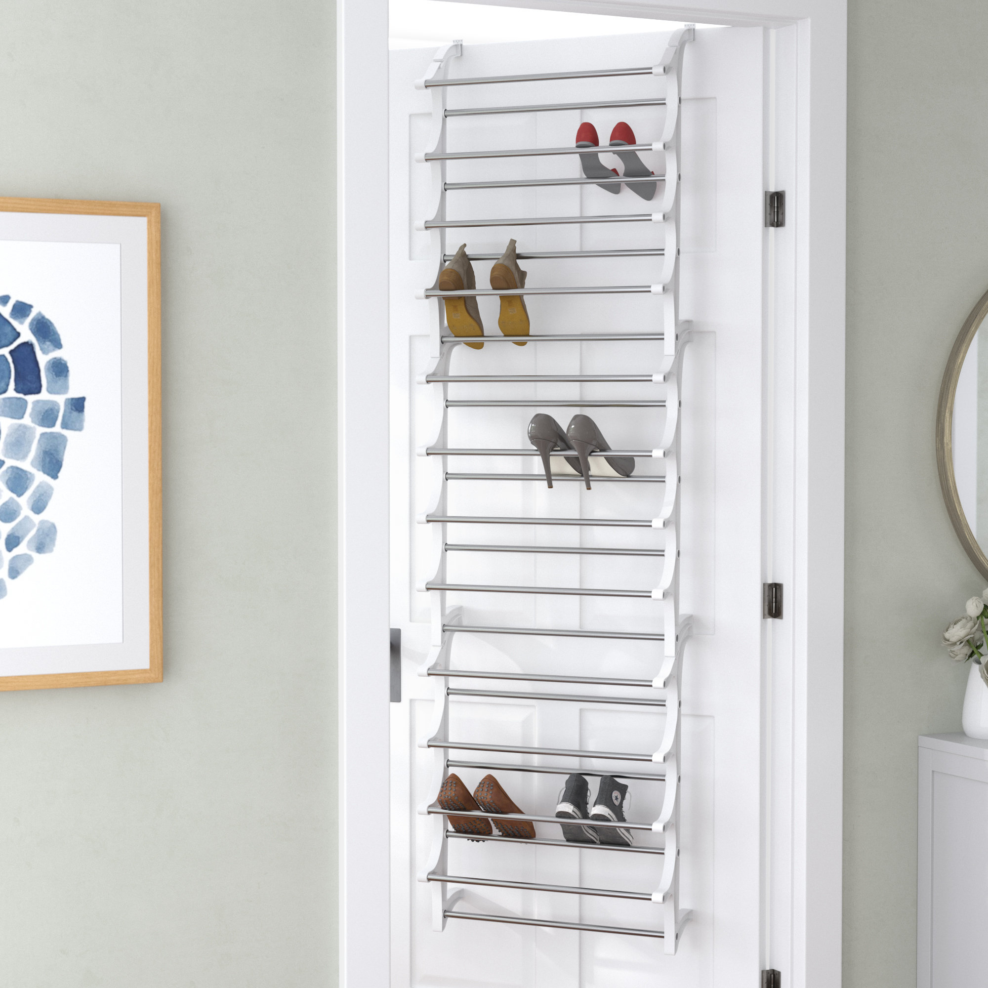 Rebrilliant Lynk 36 Pair Over Door Shoe Organizer Reviews Wayfair