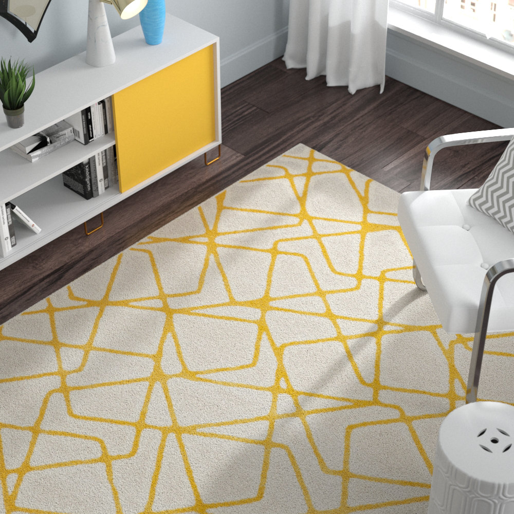 Zipcode Design Nanette Light Gray Yellow Area Rug Reviews Wayfair
