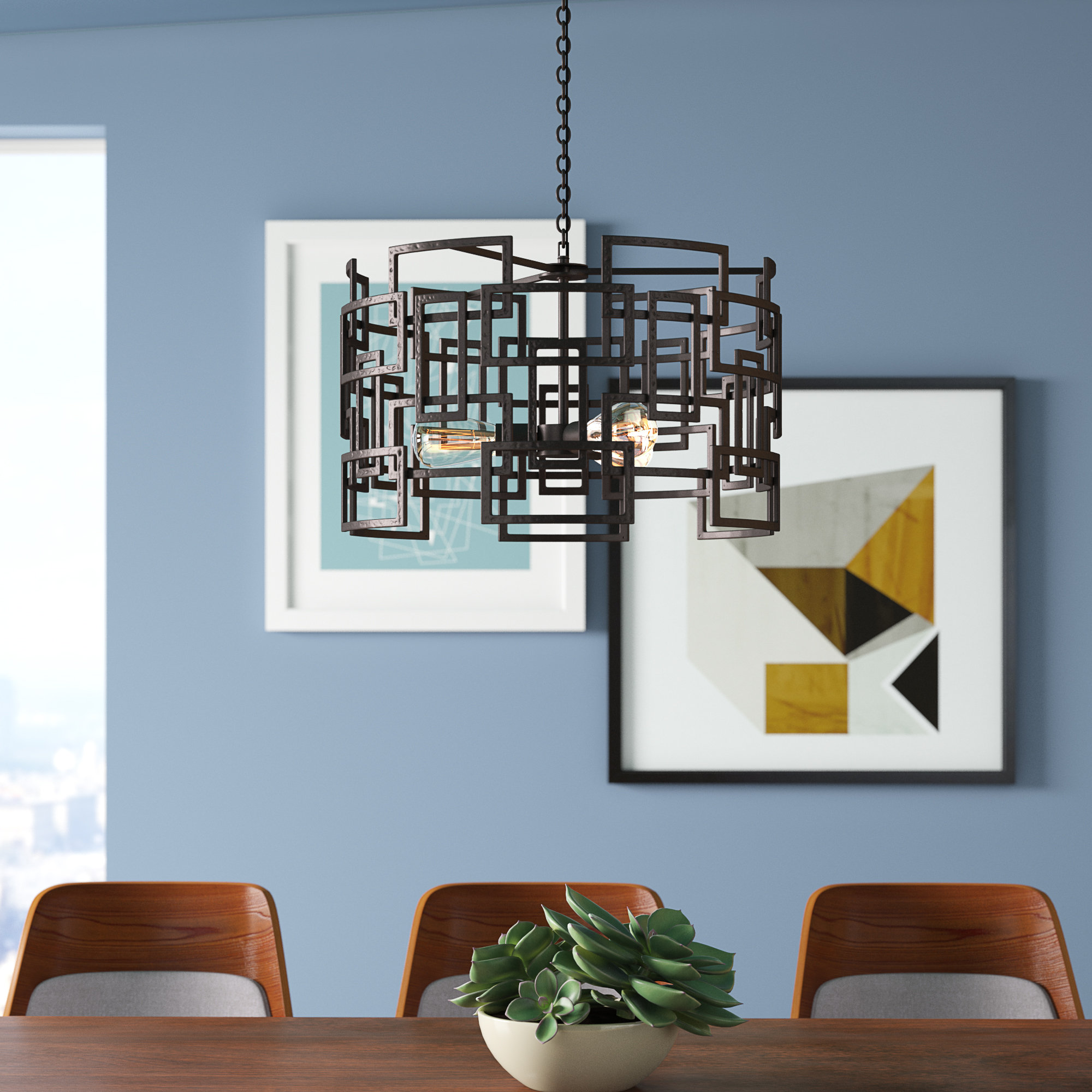 Brayden Studio Uriarte 3 Light Unique Statement Drum Chandelier Wayfair