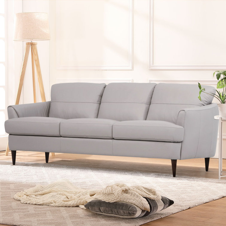 Latitude Run® 83'' Genuine Leather Square Arm Sofa | Wayfair