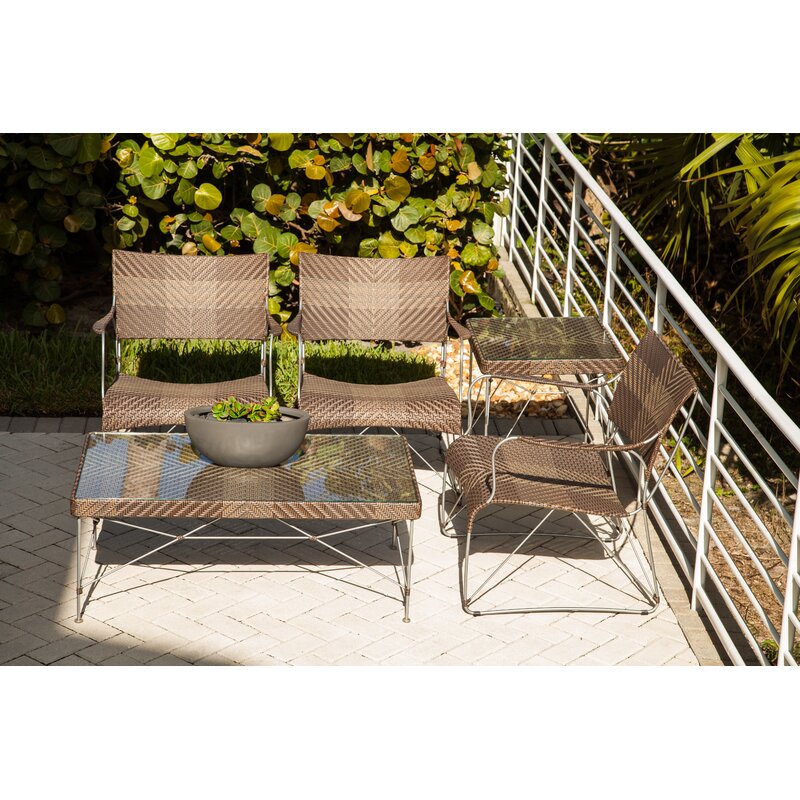 Bungalow Rose Zen Outdoor Glass Coffee Table Wayfair