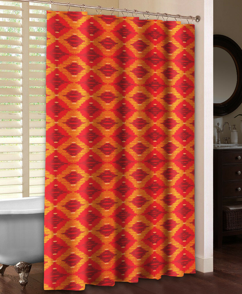 Lauralhome Ochre Ikat Single Shower Curtain Wayfair