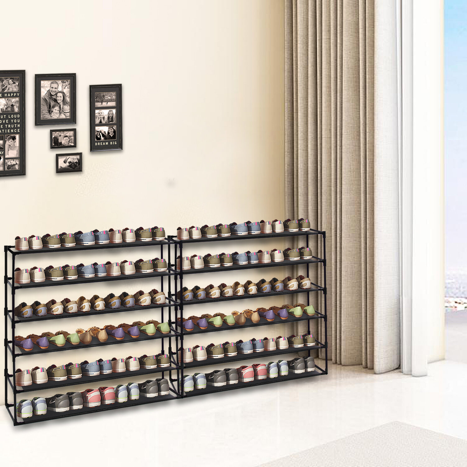 60 pair shoe rack