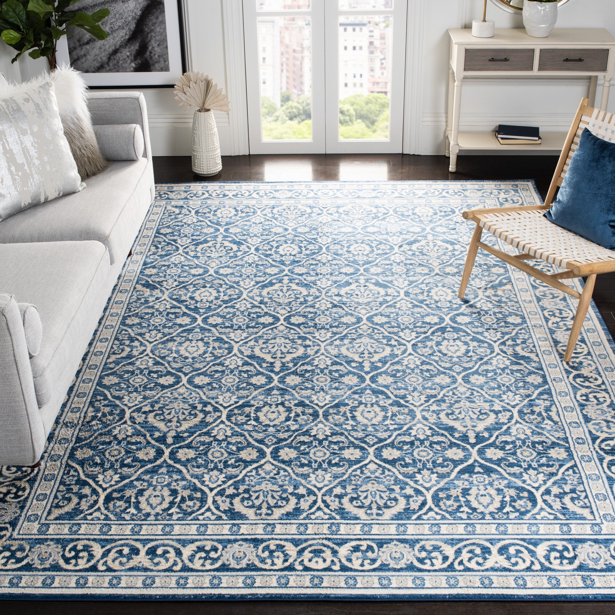 Bungalow Rose Llana Navy/Light Gray Rug & Reviews | Wayfair