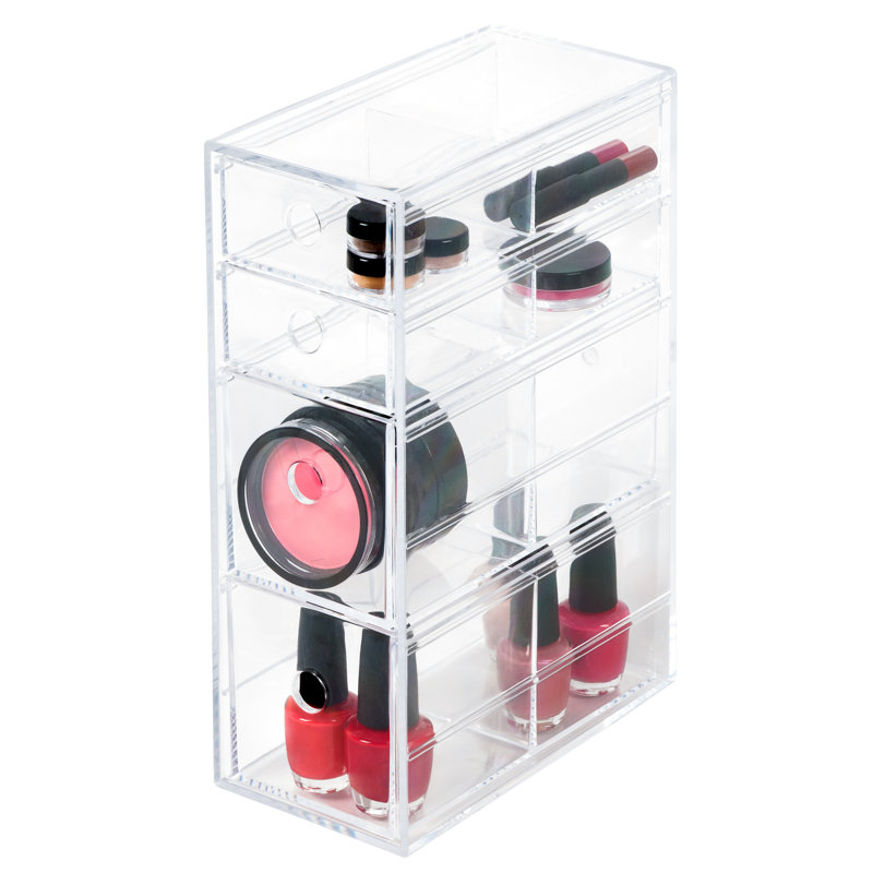 Rebrilliant Lars Clearly Chic Slim 4 Drawer Makeup Organizer Wayfair