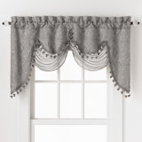Damask Gray Silver Valances Kitchen Curtains You Ll Love In