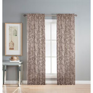 Pinehurst Nature/Floral Sheer Rod pocket Single Curtain Panel