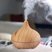 Bamboo Essential Oil Diffusers Air Humidifier Aromatherapy Diffusers With 7 Colorful LED Lights,3 Timer Settings,Waterless Auto-Off Mute BPA-Free Cool Mist Humidifier 200ml Light wooden 