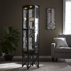 Clarkshire Lighted Curio Cabinet by Alcott Hill