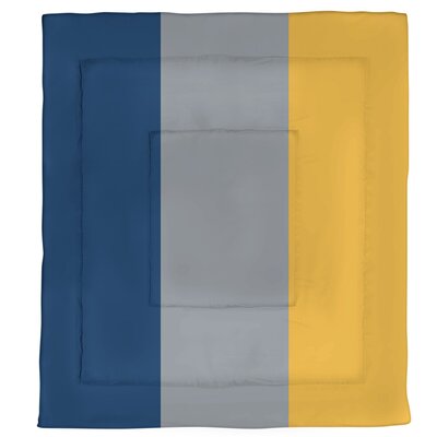 Buffalo Hockey Single Reversible Comforter East Urban Home Size: Queen Comforter, Color: Navy Blue/Silver/Gold