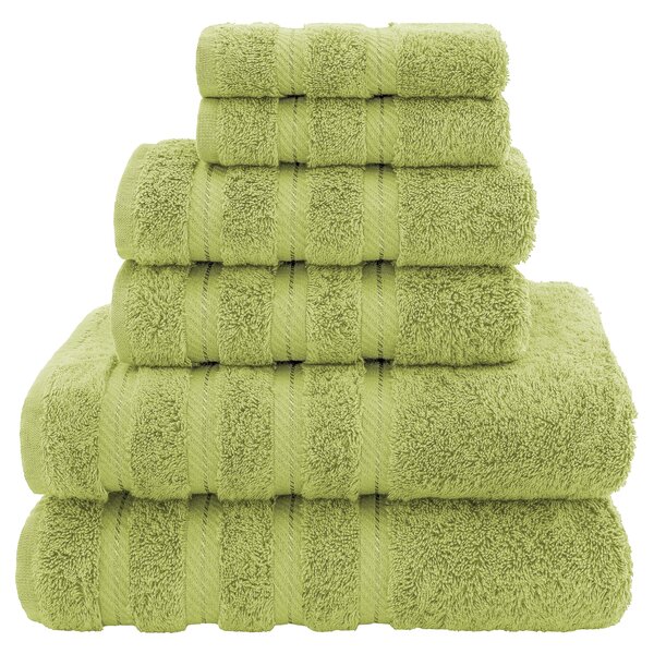 Green Hanging Hand Towel Christmas Trees and Stripes Print With Green Plush Towel