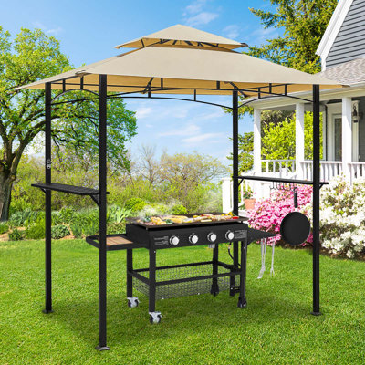 8 X 5Ft 2-Tier Waterproof  Outdoor Grill Gazebo With Vented Top